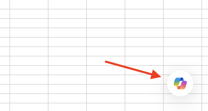 Microsoft 公式 Copilot in Excel 使用開始ボタンのサンプル